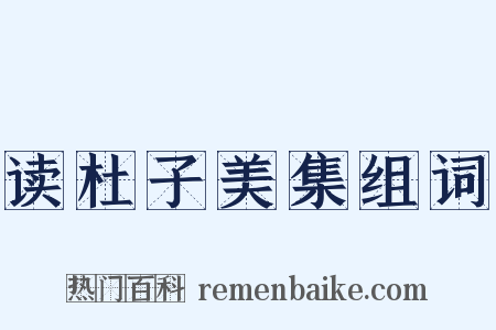读杜子美集组词是什么意思的图片